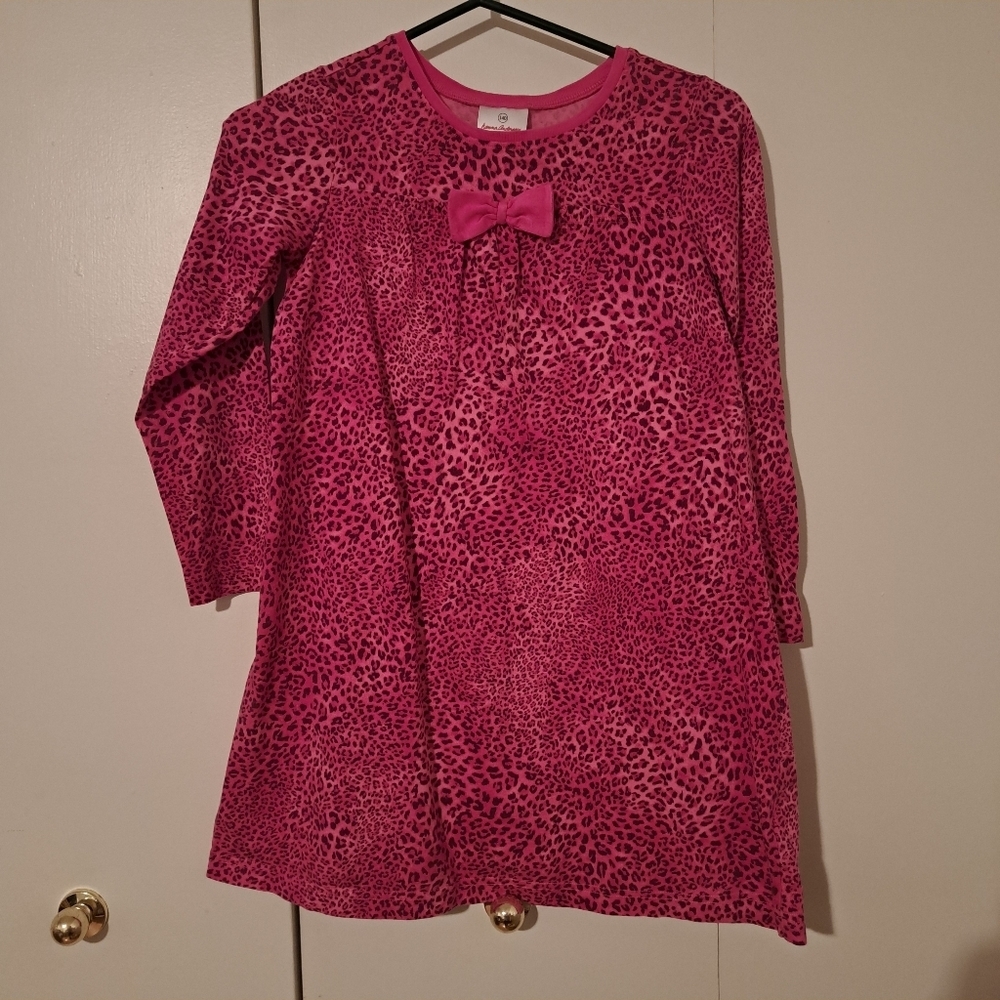 Pink Leopard Print Kids Dress